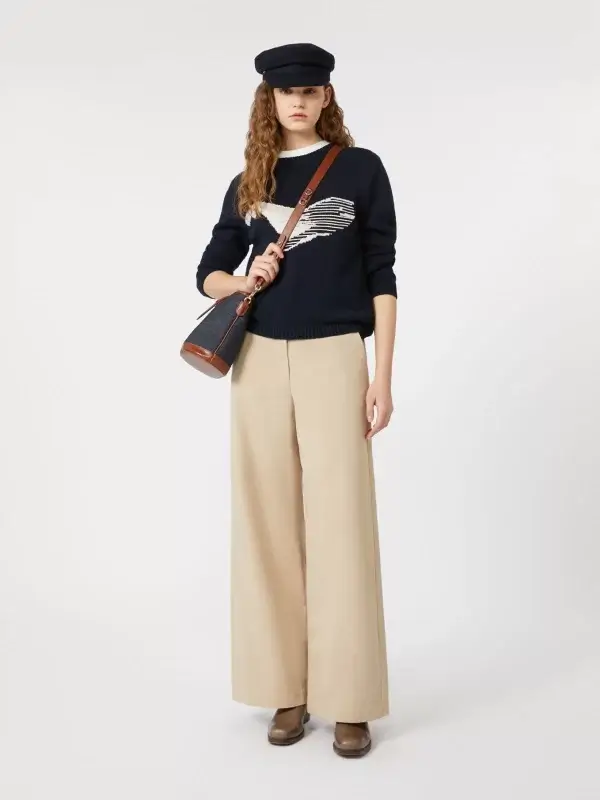 Maglia MAX MARA WEEKEND girocollo in cordonetto di cotone blu - NESPOLA - immagine 2
