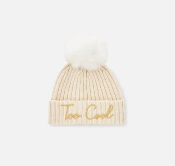 MC2 SAINT BARTH cappello donna bianco con ricamo Too Cool e pompon