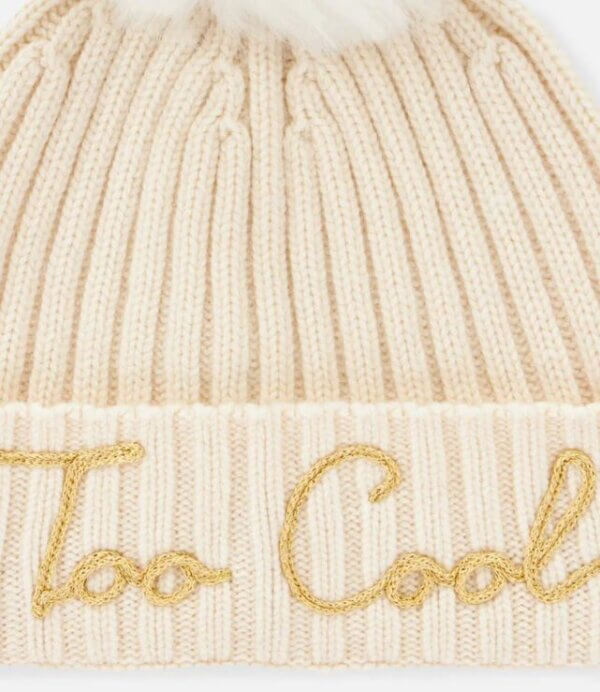 MC2 SAINT BARTH cappello donna bianco con ricamo Too Cool e pompon - immagine 2