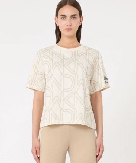T-shirt MAX MARA WEEKEND in cotone organico stampato - avorio ACLINE