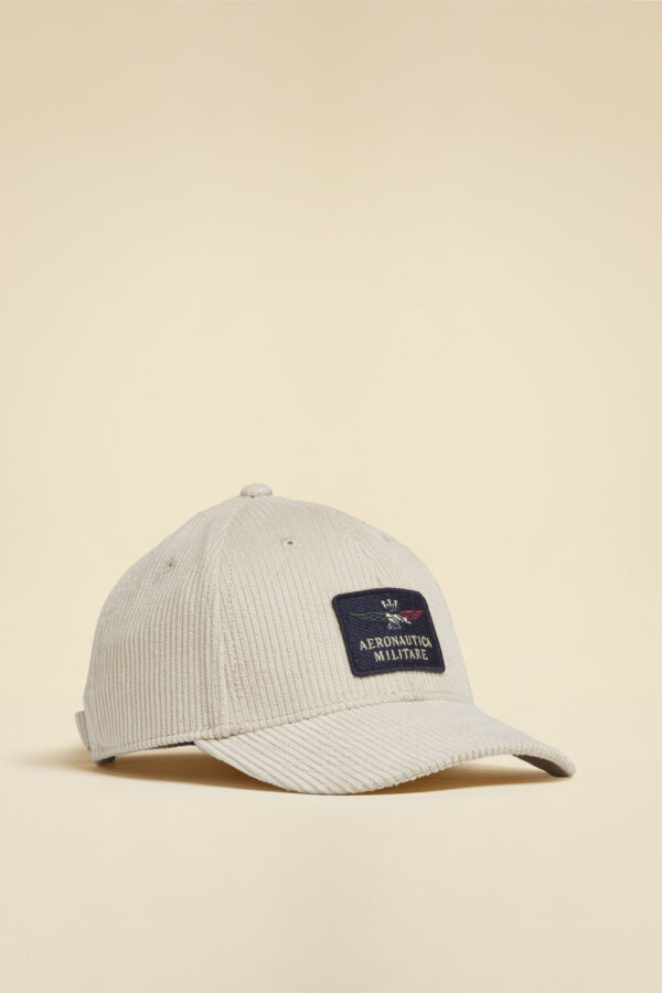 Cappellino in velluto a coste con aquila AERONAUTICA MILITARE col. beige - immagine 3