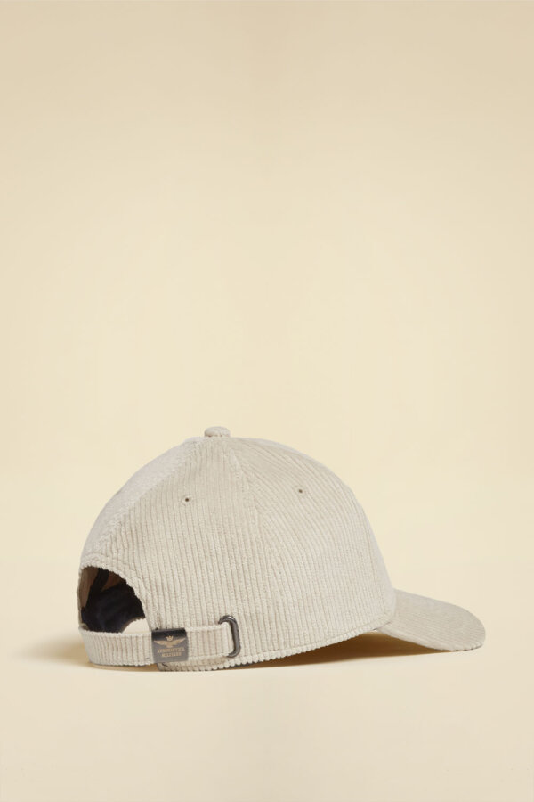 Cappellino in velluto a coste con aquila AERONAUTICA MILITARE col. beige - immagine 2