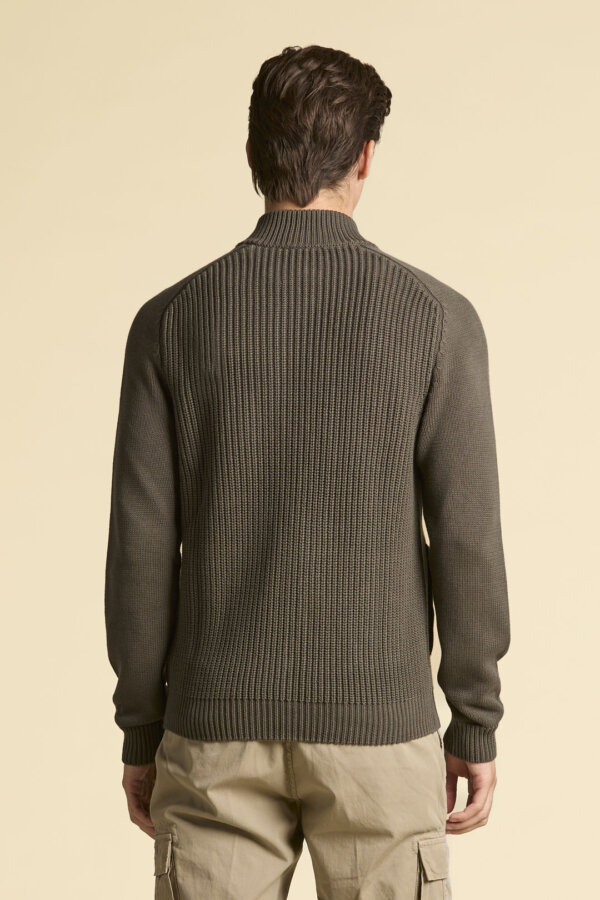 Maglia full-zip in cotone costa inglese AERONAUTICA MILITARE col. grigio lavato - immagine 2