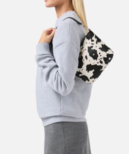Borsa MC2 Saint Barth a spalla Aline Bag in pelle spazzolata e cavallino muccato