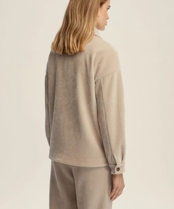 Camicia over EMME di MARELLA in jersey velluto a coste bianco sporco - ANDY - immagine 3