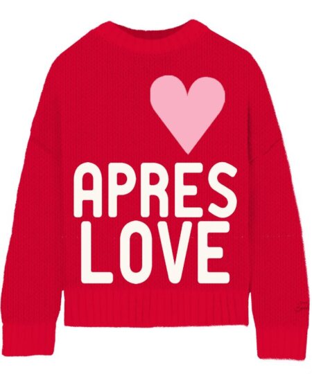 Maglione MC2 SAINT BARTH donna KILA in lana BIG LOVE col rosso