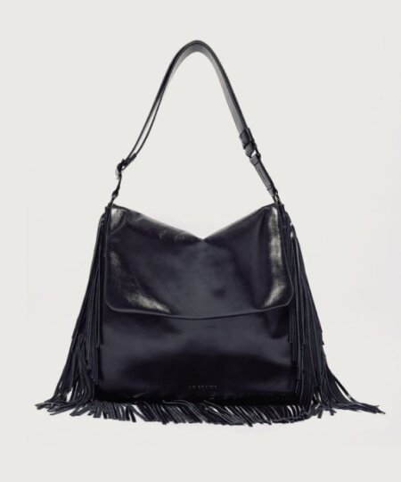 ORCIANI Borsa Diana Gotham Large crossbody in pelle lucida - nero