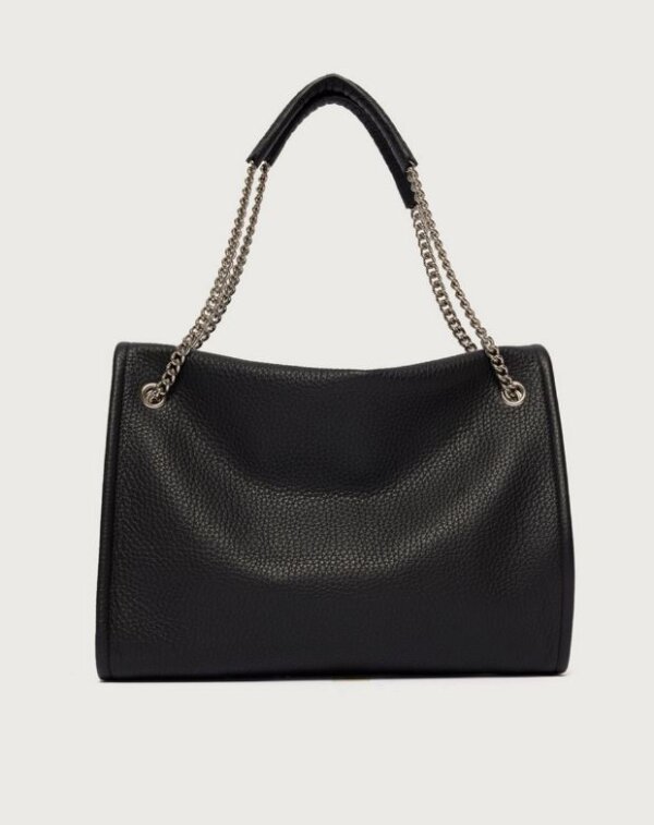 ORCIANI Borsa Venus Soft Midi a spalla in pelle martellata - nero - immagine 2
