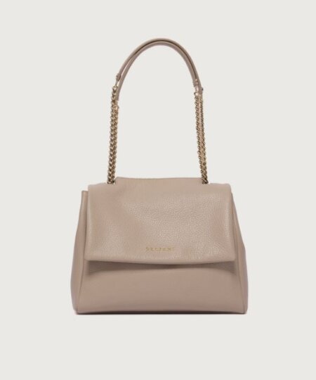 ORCIANI Borsa Sveva Sense Small a spalla in pelle martellata - roccia