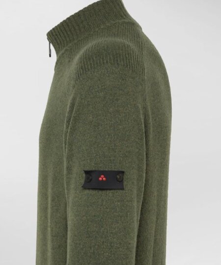Maglia moulinè con mezza zip PEUTEREY  Braille 03 - 690 verde fogliame