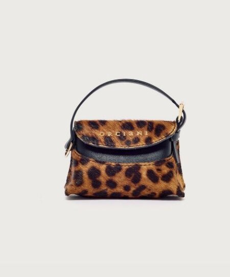 ORCIANI Charm Mini Nana Leo in cavallino - leopard
