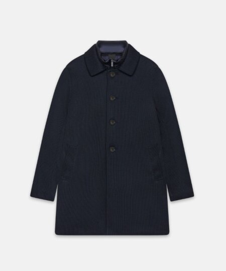 Cappotto monopetto con collo classico UNITY Coat  - Blu Navy