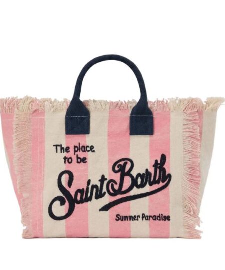 Borsa donna MC2 Saint Barth Colette Tina 2161 EMB a righe ROSA / BIANCA