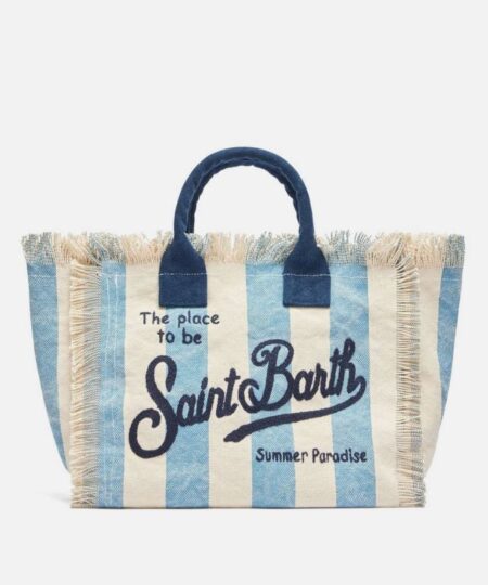 Borsa donna MC2 Saint Barth Colette Tina 3161 EMB a righe AZZURRA / BIANCA