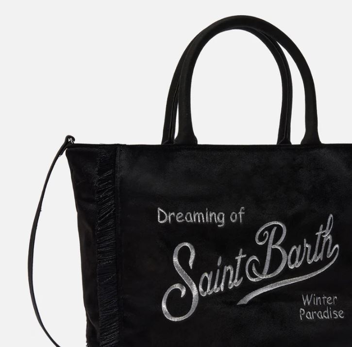 Borsa donna MC2 Saint Barth a mano Colette Velvet in velluto - NERO - immagine 3