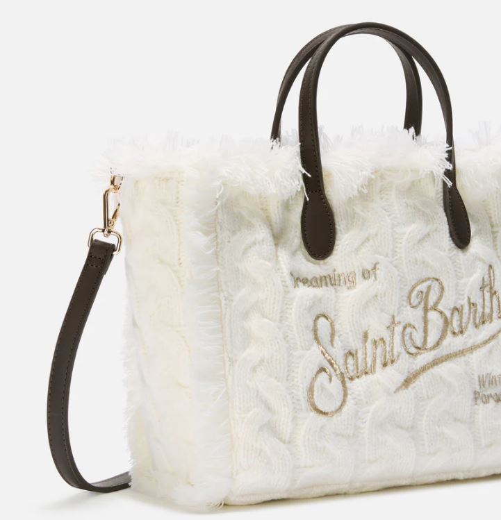Borsa donna MC2 Saint Barth a mano Colette Wool Braid a trecce - BIANCO - immagine 3