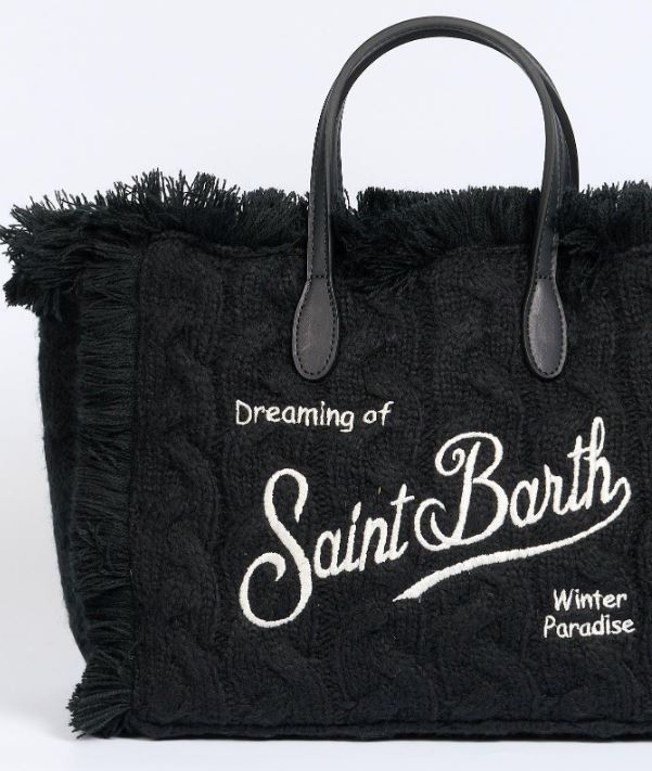 Borsa donna MC2 Saint Barth a mano Colette Wool Braid a trecce - NERO - immagine 2