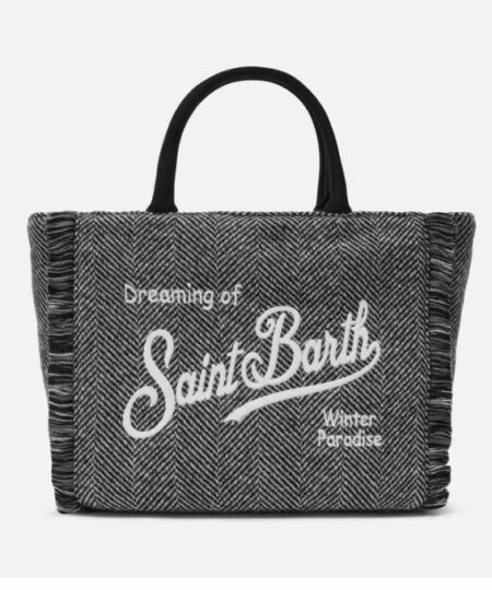 Borsa donna MC2 Saint Barth a mano Colette Wool in misto lana spigata