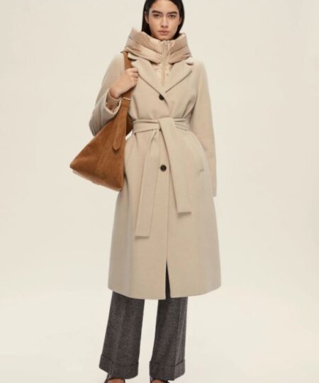 Cappotto in panno EMME di MARELLA soft imbottito ecrù - DESIDERIO