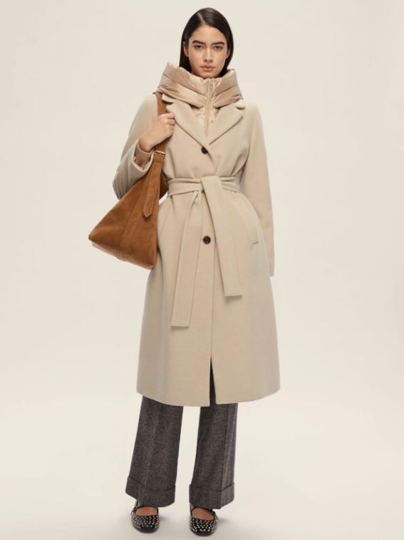 Cappotto in panno EMME di MARELLA soft imbottito ecrù - DESIDERIO