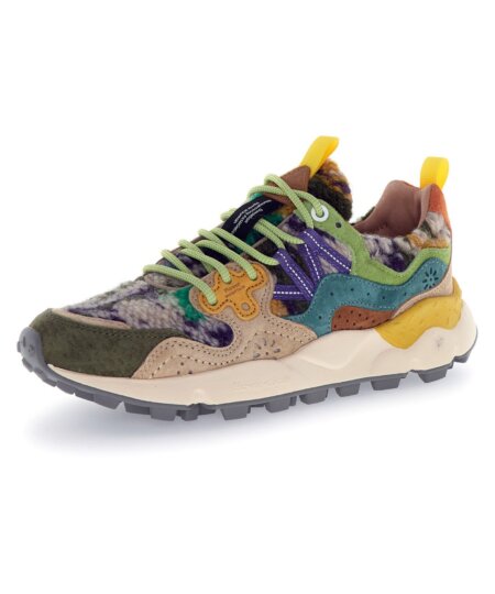 Sneakers FLOWERMOUNTAIN Yamano 3 Woman suede/teddy grey-taupe-dark green