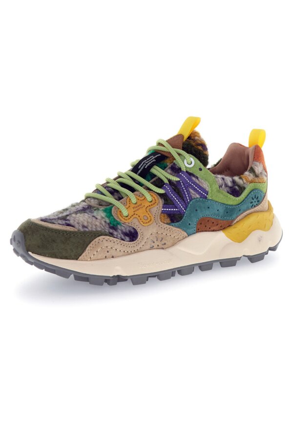 Sneakers FLOWERMOUNTAIN Yamano 3 Woman suede/teddy grey-taupe-dark green