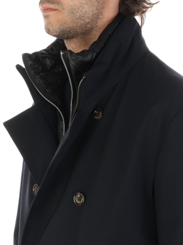giacca MONTECORE uomo doppiopetto imbottita in piuma - Dark Blue - immagine 2