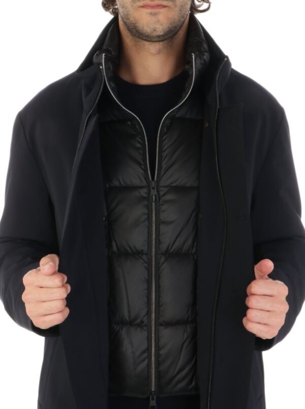 giacca MONTECORE uomo doppiopetto imbottita in piuma - Dark Blue - immagine 3