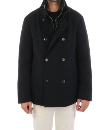 giacca MONTECORE uomo doppiopetto imbottita in piuma - Dark Blue