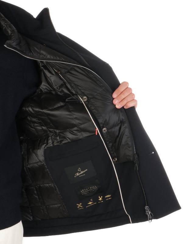 giacca MONTECORE uomo doppiopetto imbottita in piuma - Dark Blue - immagine 4