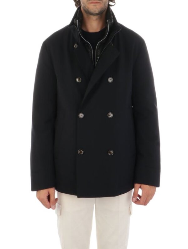 giacca MONTECORE uomo doppiopetto imbottita in piuma - Dark Blue