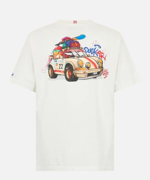 MC2 SAINT BARTH T-shirt da uomo in cotone pesante Arnott con la macchina Papera Cryptopuppets | EDIZIONE SPECIALE CRYPTOPUPPETS - immagine 2