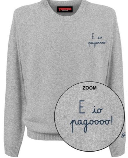 Maglione girocollo MC2 SAINT BARTH Yuppies in lana E IO PAGO... col. grigio