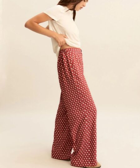 EMME di Marella - Pantalone in twill stampato EMMBAOBAB - Ciliegia