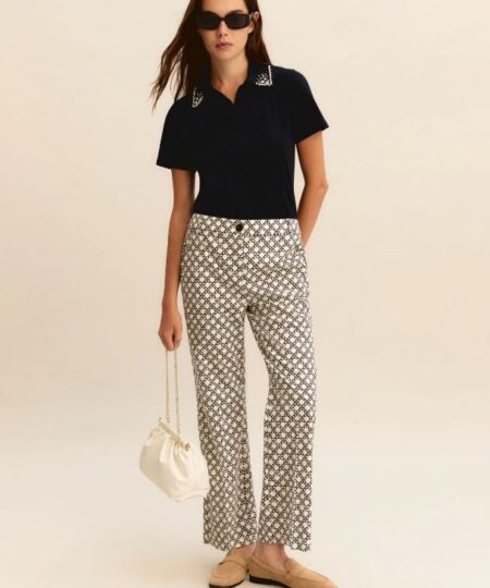 EMME di Marella - Pantalone flare in cotone stretch EMMCLASSI - Panna