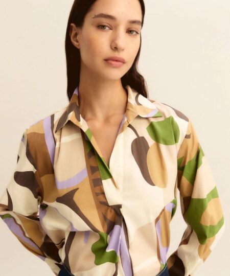 EMME di Marella - Blusa in popeline stampato EMMPONTILE - Sabbia