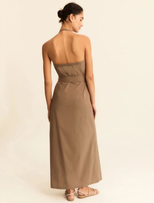 EMME di Marella - Abito smanicato in popeline stretch EMMEROICO - Tortora - immagine 2