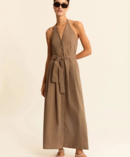 EMME di Marella - Abito smanicato in popeline stretch EMMEROICO - Tortora