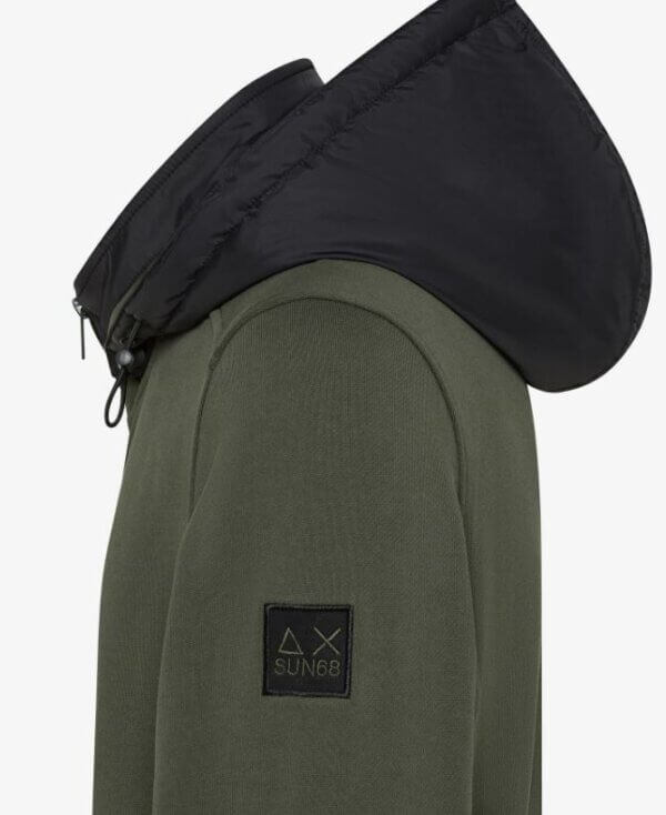 Giacca  in felpa SUN68 uomo di cotone e nylon - MILITARE SCURO - immagine 2