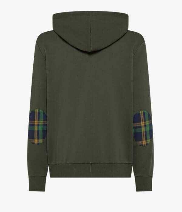 Felpa SUN68 uomo in misto cotone con cappuccio e zip - MILITARE SCURO - immagine 2