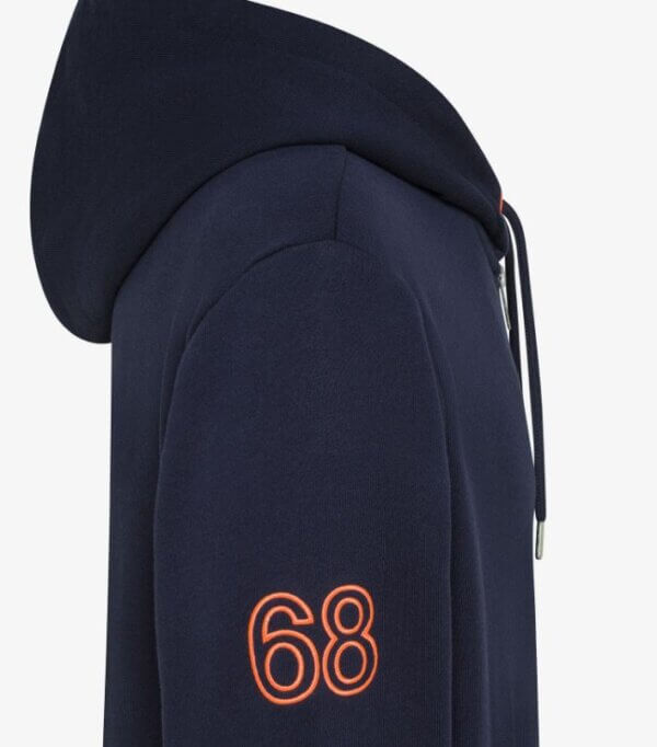 Felpa SUN68 uomo in cotone con cappuccio e logo fluo - NAVY BLUE - immagine 2