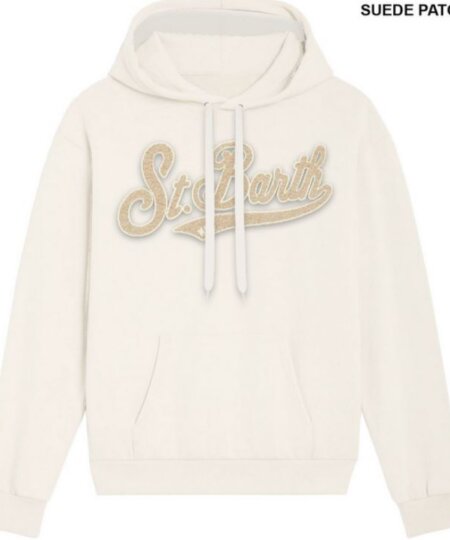 Felpa con cappuccio MC2 SAINT BARTH donna Virginia suede patch col. panna