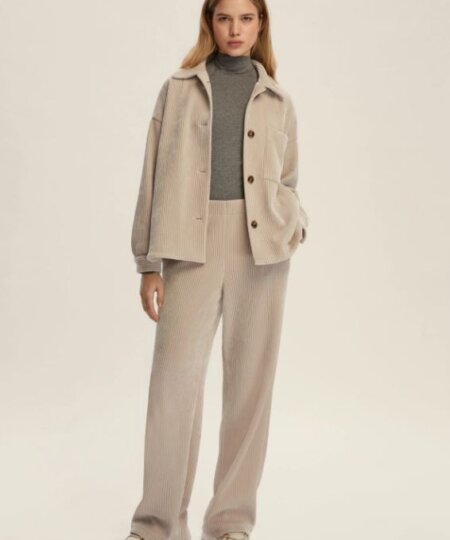 Pantalone in velluto a coste EMME di MARELLA bianco sporco - FOSTER