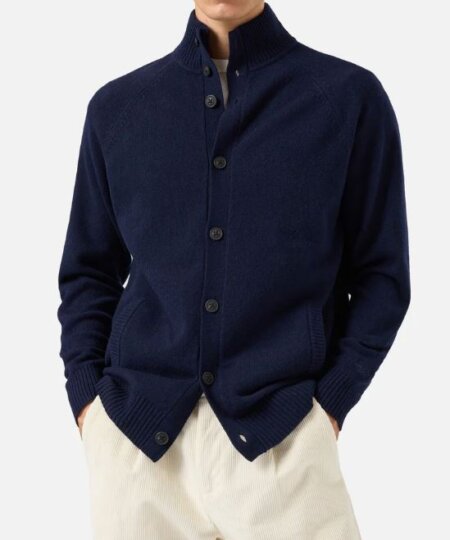 Cardigan MC2 Saint Barth in lambswool GALWAY - Blu Notte