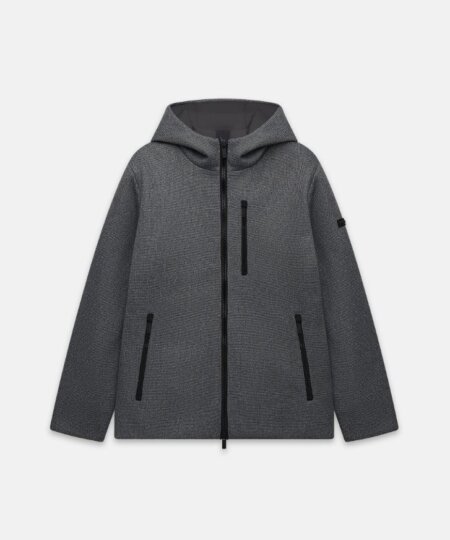 Caban corto con cappuccio UNITY Burber - Grey Melange