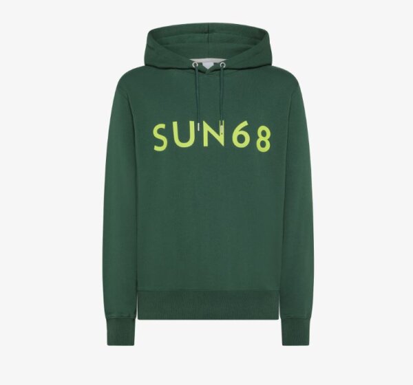 Felpa uomo Hood Big SUN68 cotton fl VERDE SCURO 37