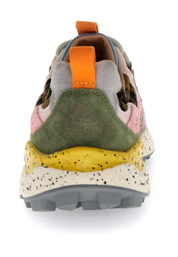 Sneakers FLOWERMOUNTAIN Yamano 3 Woman suede/nylon/knitted fabric leo light mustard-grey-cipria - immagine 2