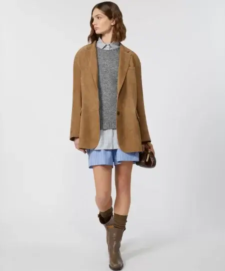 Maglia MAX MARA WEEKEND girocollo in alpaca e cotone grigio - GHIACCI