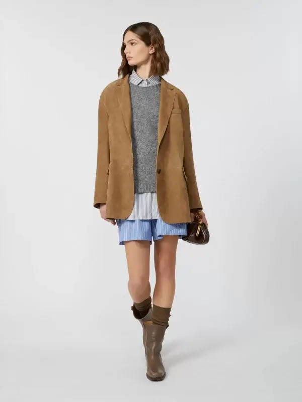 Maglia MAX MARA WEEKEND girocollo in alpaca e cotone grigio - GHIACCI