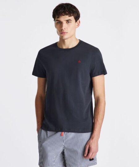 T-Shirt PEUTEREY in cotone con logo ricamato MANDERLY 04 - BLU GRAFITE